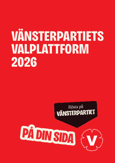 Första sidan av Vänsterpartiets valmanifest